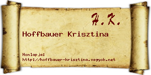 Hoffbauer Krisztina névjegykártya
